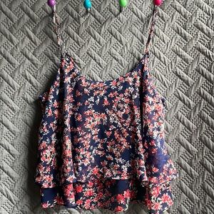 EXPRESS- Multi Color Ruffled Tank Top